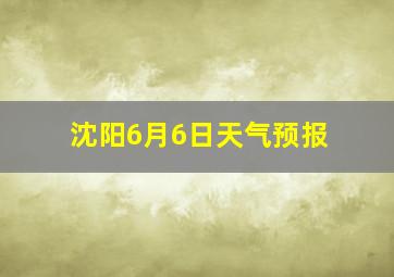 沈阳6月6日天气预报