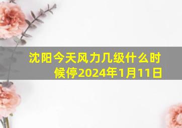 沈阳今天风力几级什么时候停2024年1月11日