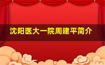 沈阳医大一院周建平简介