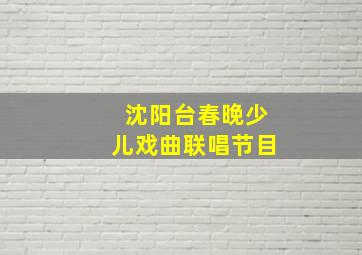 沈阳台春晚少儿戏曲联唱节目