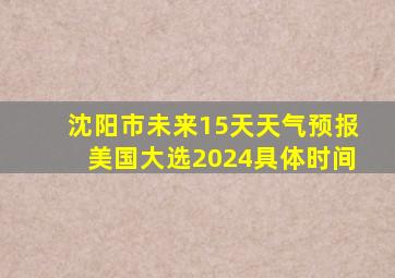 沈阳市未来15天天气预报美国大选2024具体时间