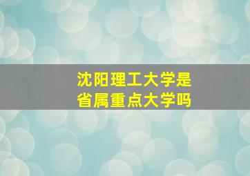 沈阳理工大学是省属重点大学吗