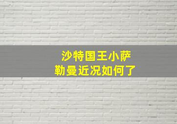 沙特国王小萨勒曼近况如何了