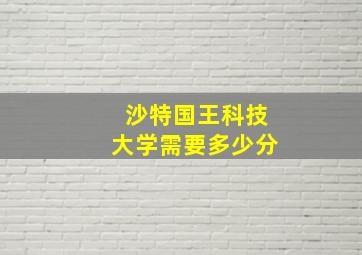 沙特国王科技大学需要多少分