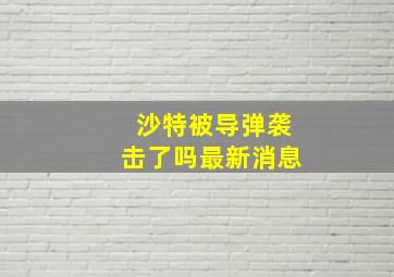 沙特被导弹袭击了吗最新消息