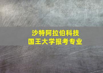 沙特阿拉伯科技国王大学报考专业