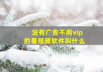 没有广告不用vip的看视频软件叫什么