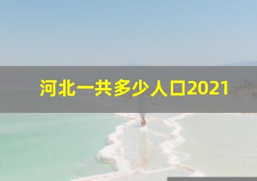 河北一共多少人口2021