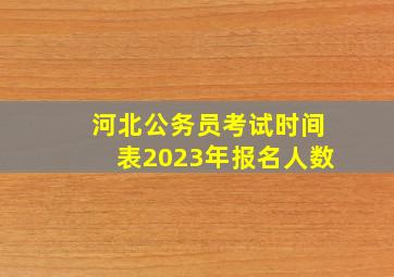 河北公务员考试时间表2023年报名人数