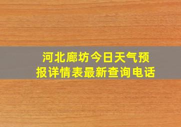 河北廊坊今日天气预报详情表最新查询电话