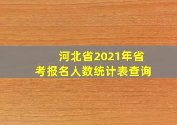 河北省2021年省考报名人数统计表查询