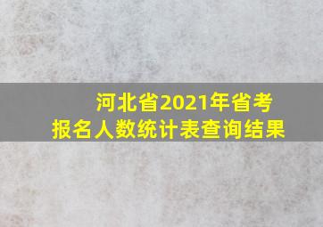 河北省2021年省考报名人数统计表查询结果