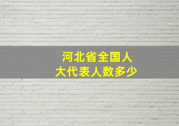 河北省全国人大代表人数多少