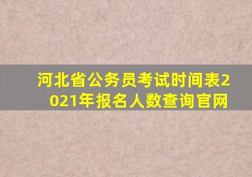 河北省公务员考试时间表2021年报名人数查询官网