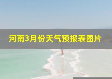 河南3月份天气预报表图片