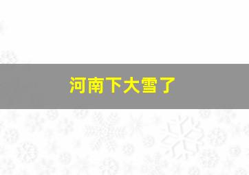 河南下大雪了