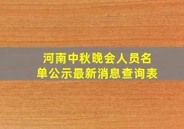 河南中秋晚会人员名单公示最新消息查询表