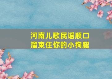 河南儿歌民谣顺口溜束住你的小狗腿