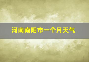 河南南阳市一个月天气