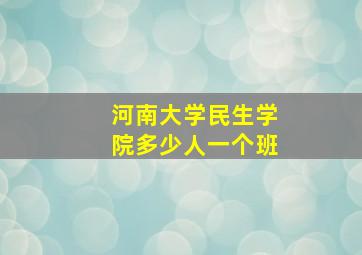 河南大学民生学院多少人一个班