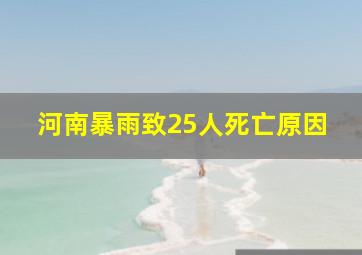 河南暴雨致25人死亡原因