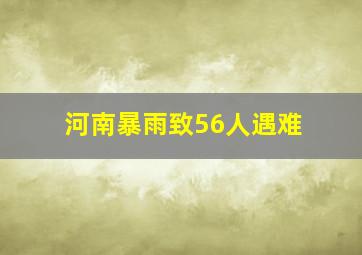 河南暴雨致56人遇难