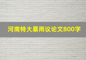 河南特大暴雨议论文800字