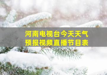 河南电视台今天天气预报视频直播节目表