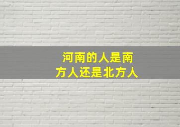 河南的人是南方人还是北方人