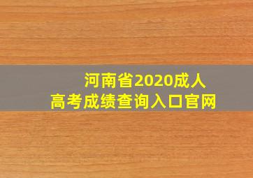 河南省2020成人高考成绩查询入口官网