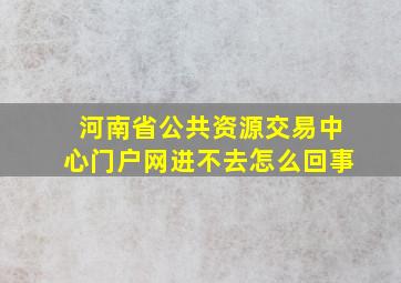 河南省公共资源交易中心门户网进不去怎么回事