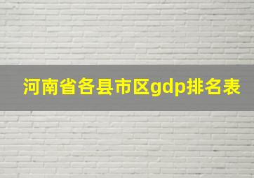 河南省各县市区gdp排名表