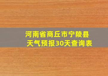 河南省商丘市宁陵县天气预报30天查询表