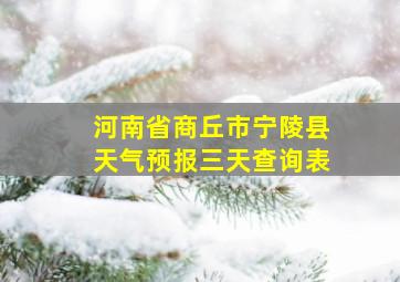 河南省商丘市宁陵县天气预报三天查询表