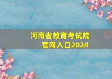 河南省教育考试院官网入口2024