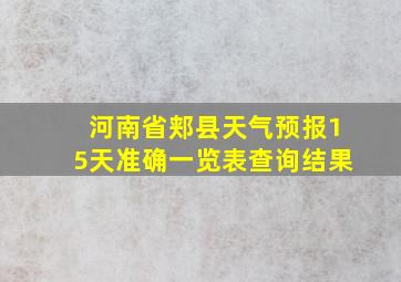 河南省郏县天气预报15天准确一览表查询结果