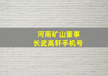 河南矿山董事长武高轩手机号