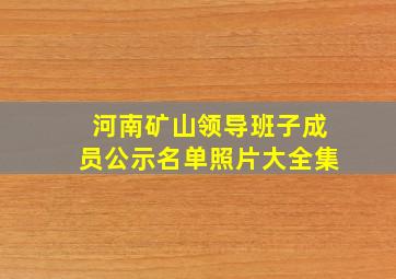 河南矿山领导班子成员公示名单照片大全集