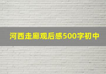 河西走廊观后感500字初中