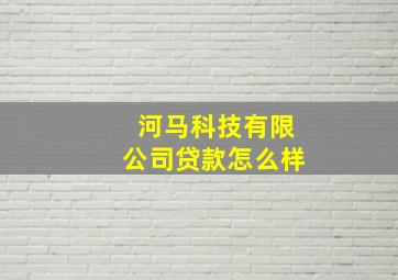 河马科技有限公司贷款怎么样