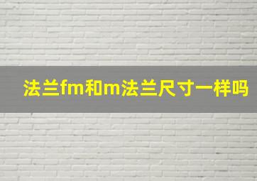 法兰fm和m法兰尺寸一样吗