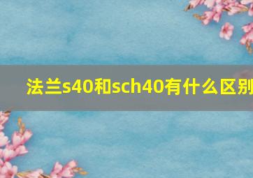 法兰s40和sch40有什么区别