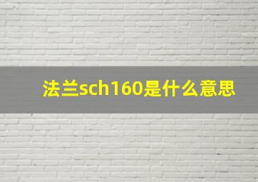 法兰sch160是什么意思