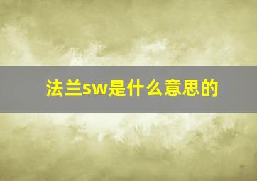 法兰sw是什么意思的