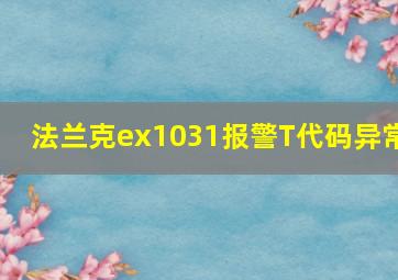 法兰克ex1031报警T代码异常