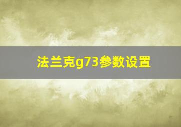 法兰克g73参数设置