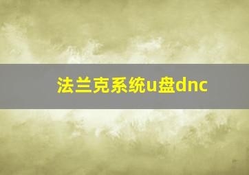 法兰克系统u盘dnc