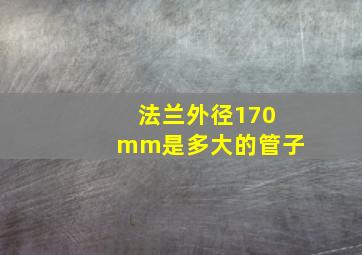 法兰外径170mm是多大的管子