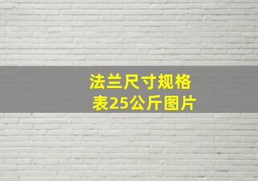 法兰尺寸规格表25公斤图片