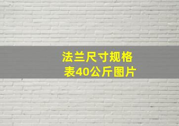 法兰尺寸规格表40公斤图片